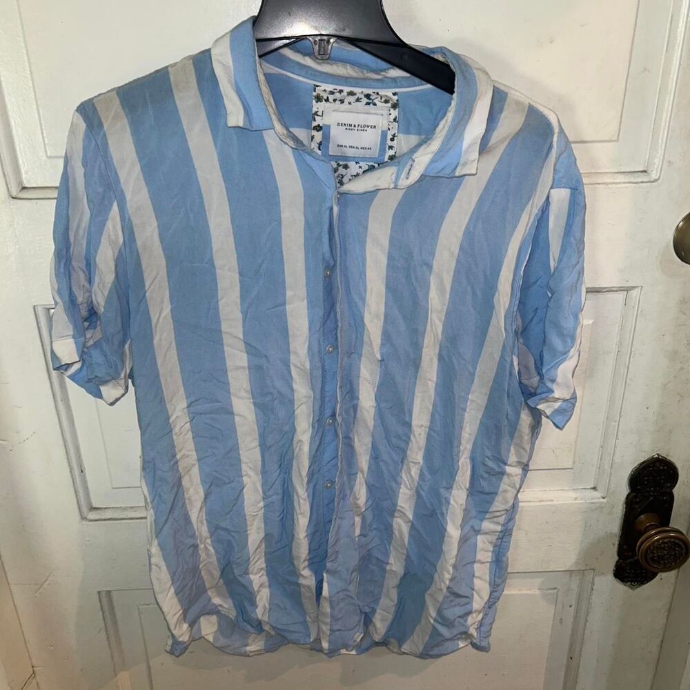 Denim-and-flower Men's multi Shirt
